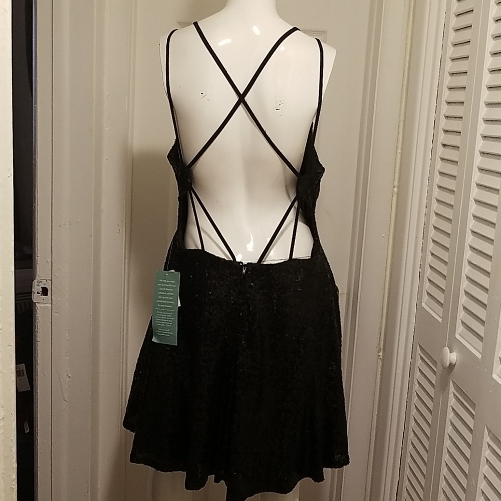 NWOT Black sequin dress
